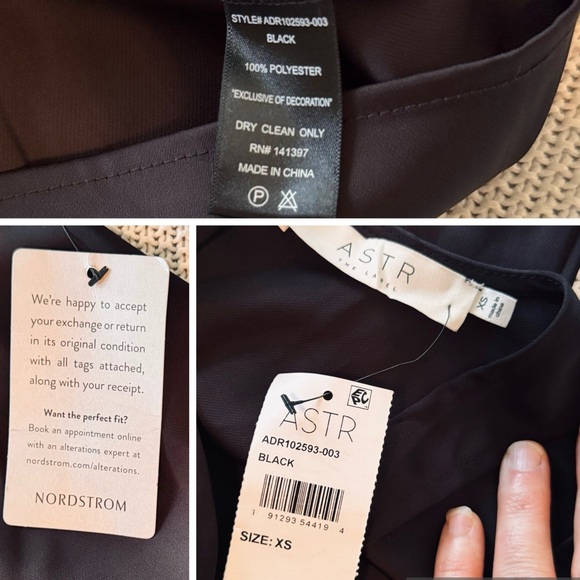 ASTR The Label Coquette Rose Sleek Black Satin Mini Dress - Picture 14 of 14